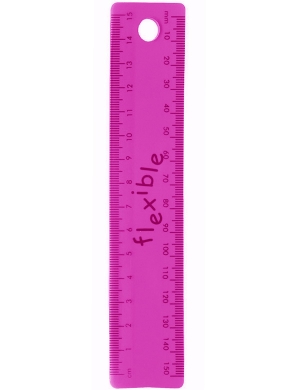 Helix Tinted Flexi Ruler 15cm - Pink